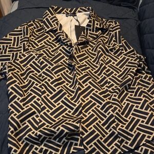 Geometric Black and White Women's Top